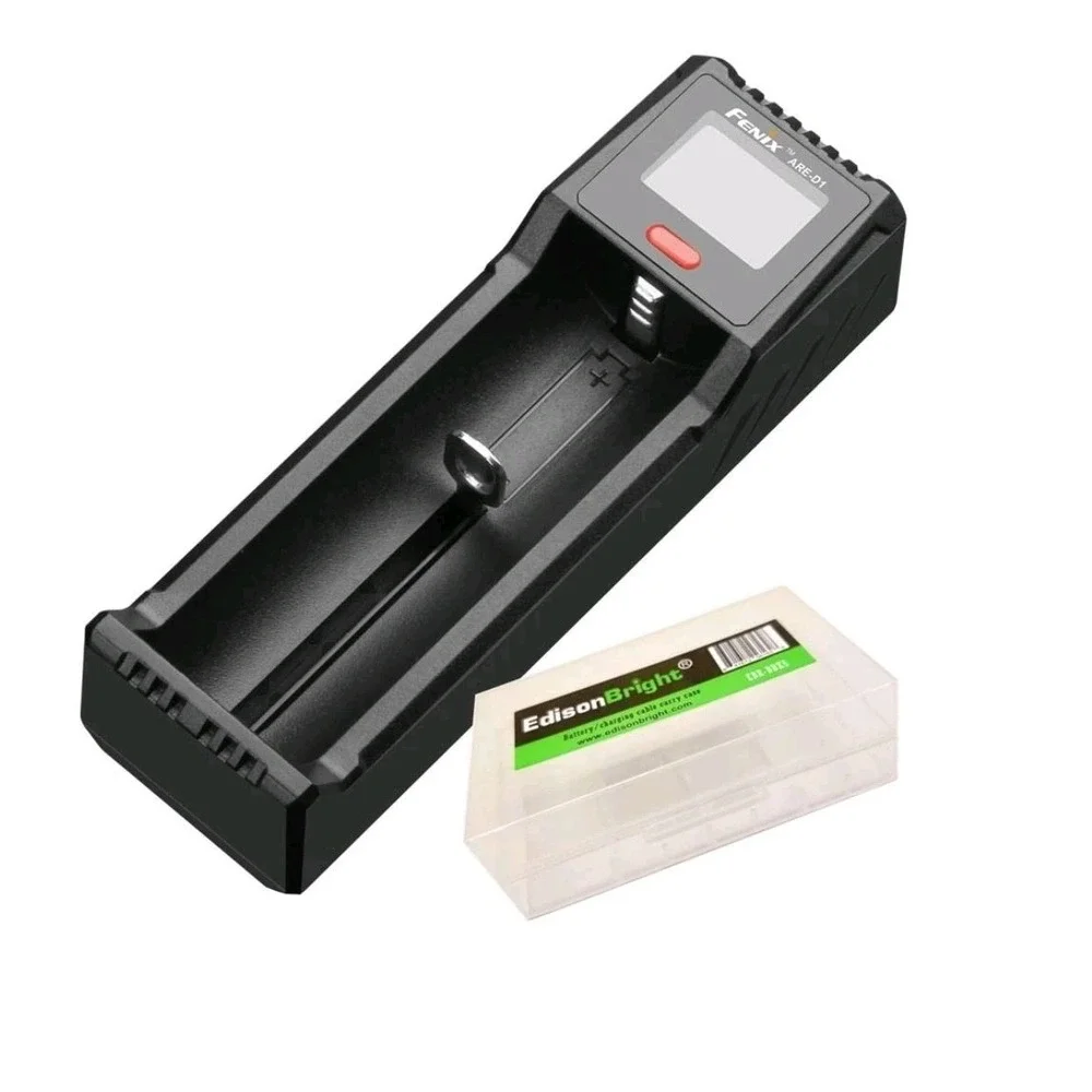 Fenix ARE-D1 USB Battery charger w/ carry case 21700 18650 16340 14500 AA AAA C